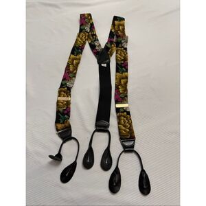 CAS Germany Silk Vintage Floral Y Suspenders Braces
